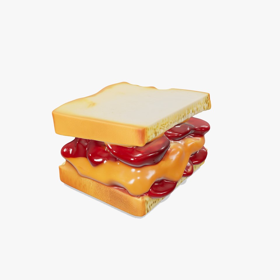 Peanut Butter Jelly Sandwich D Model Pack